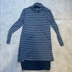Bailey 44 Gray stripe long sleeve dress